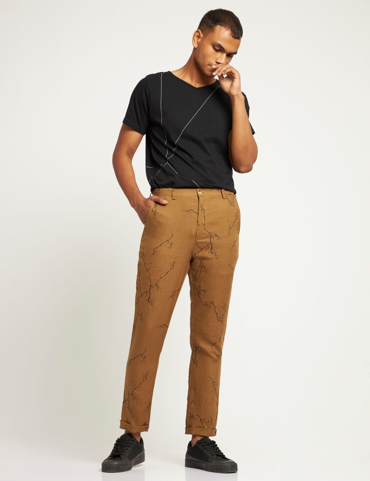 TOCO - TROUSER - TWIGS - GOLDEN BROWN - image 4
