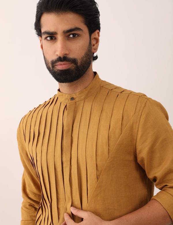 SON OF A NOBLE - SNOB — AARAV KURTA - MUSTARD
