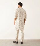 HALLES GRID FLORAL KURTA SET - IVORY view 3