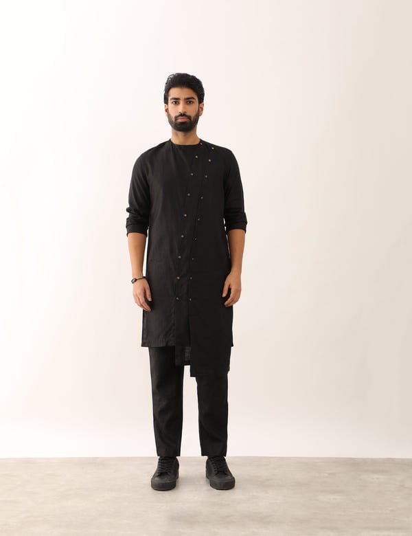 SON OF A NOBLE - SNOB — AYUSH KURTA  - BLACK