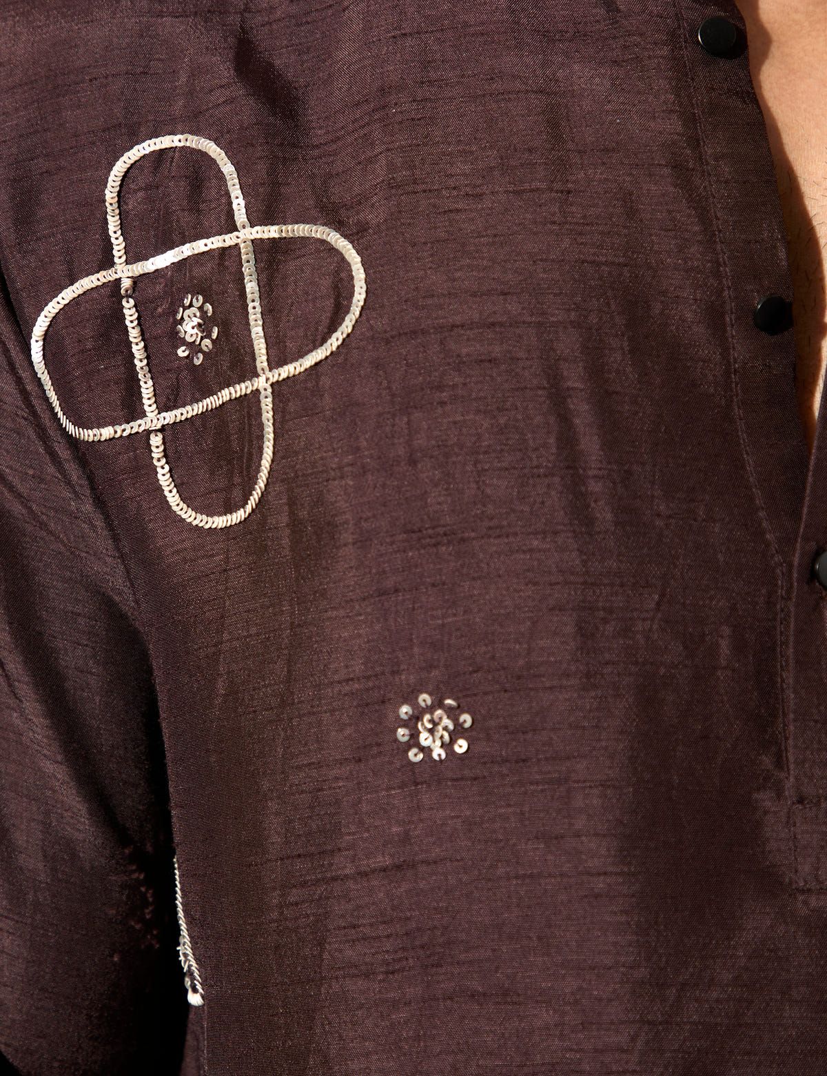 John Hand Embroidered Kurta Set - Brown - image 6