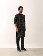 NAKUL TETRIS KURTA - BLACK view 5