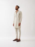RYDER HOUNDSTOOTH KURTA SET - IVORY view 3
