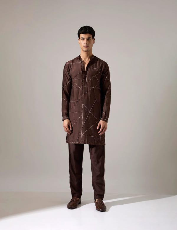 SON OF A NOBLE - SNOB — Abelard Riplee Kurta Set - Bark