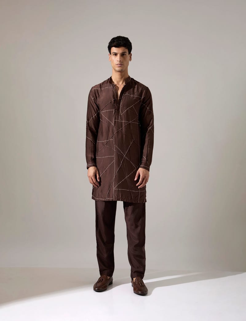 Abelard Riplee Kurta Set - Bark
