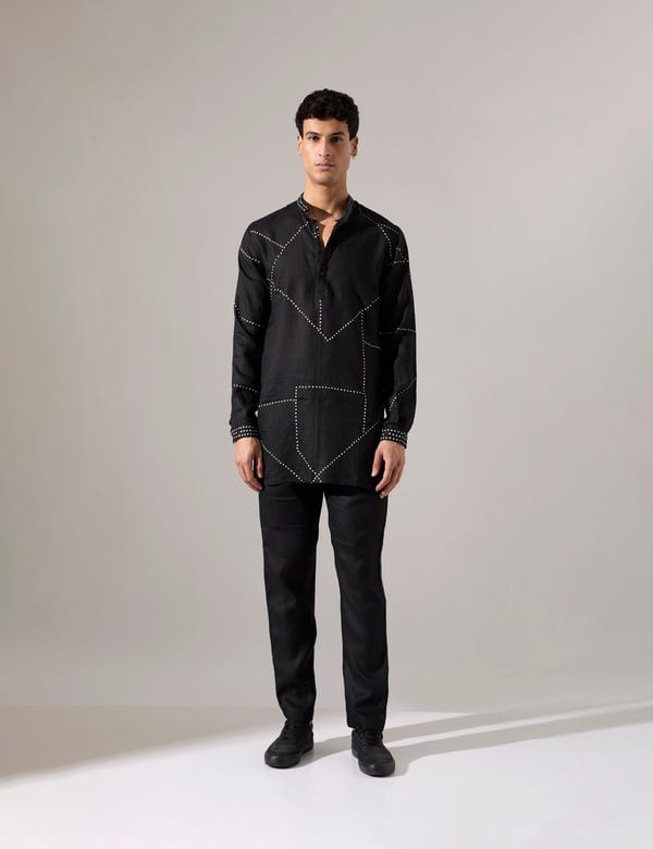 SON OF A NOBLE - SNOB — Daniel Riplee Kurta Set - Black