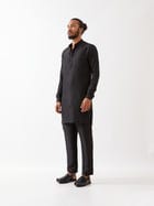 PAXTON SILK KURTA SET - BLACK view 3