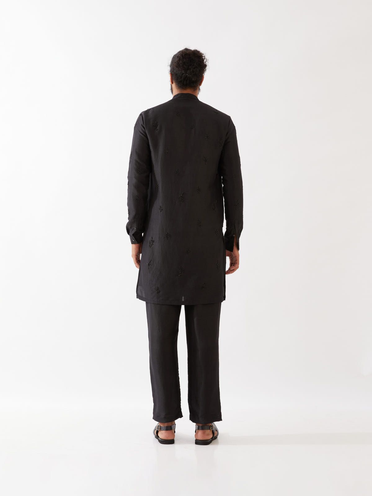 PAXTON SILK KURTA SET - BLACK - image 4