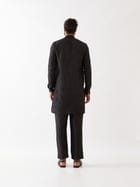 PAXTON SILK KURTA SET - BLACK view 4
