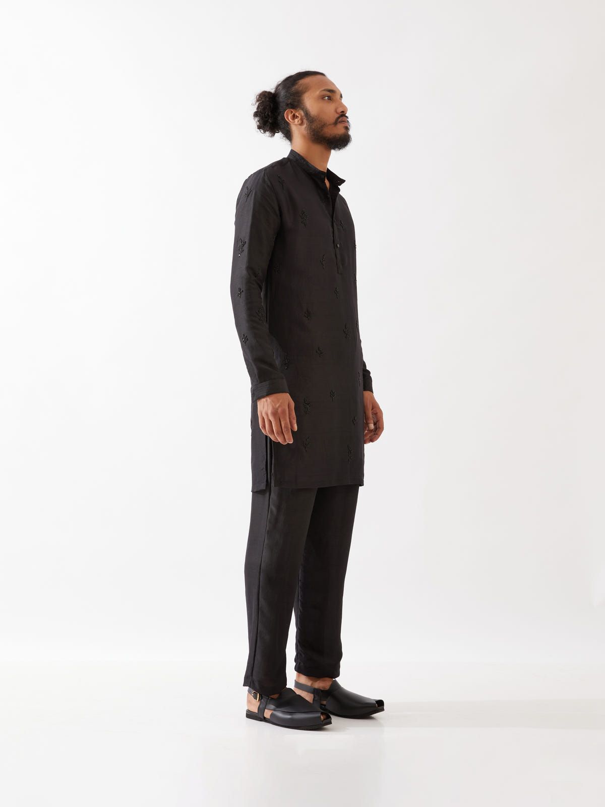 PAXTON SILK KURTA SET - BLACK - image 5