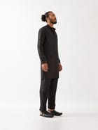 PAXTON SILK KURTA SET - BLACK view 5