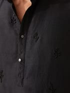PAXTON SILK KURTA SET - BLACK view 8