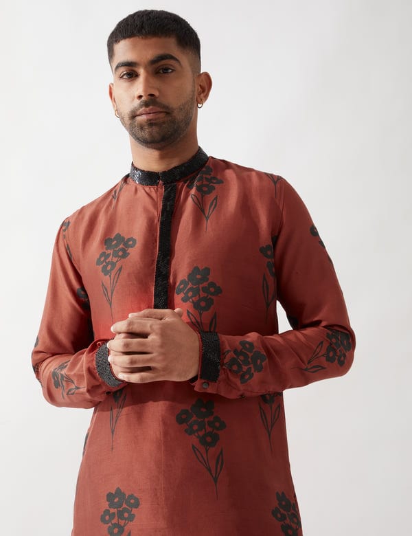 SON OF A NOBLE - SNOB — BENETT FARM KURTA SET - MAROON