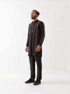 AVERY SILK KURTA SET - BLACK view 1