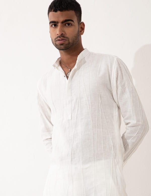 SON OF A NOBLE - SNOB — ASHER KURTA  - WHITE