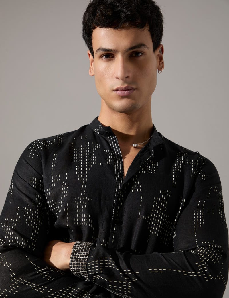 Francis Dash Kurta Set - Black