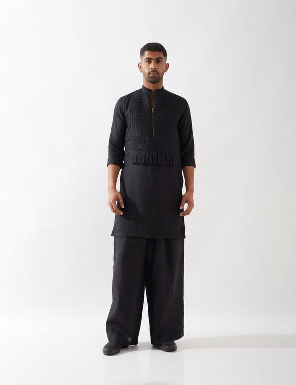 SON OF A NOBLE - SNOB — BENJAMIN KURTA SET - BLACK