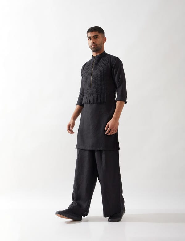SON OF A NOBLE - SNOB — BENJAMIN KURTA SET - BLACK