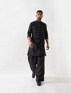 BENJAMIN KURTA SET - BLACK view 4