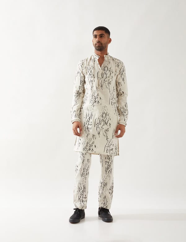 SON OF A NOBLE - SNOB — ELIJAH BRICKS KURTA SET - IVORY