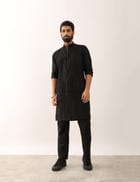 MANAV KURTA - BLACK view 5