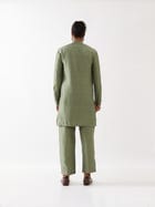 BRODY SILK KURTA SET - GREEN view 4