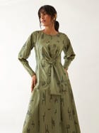 LANA DRESS - SAGE view 5