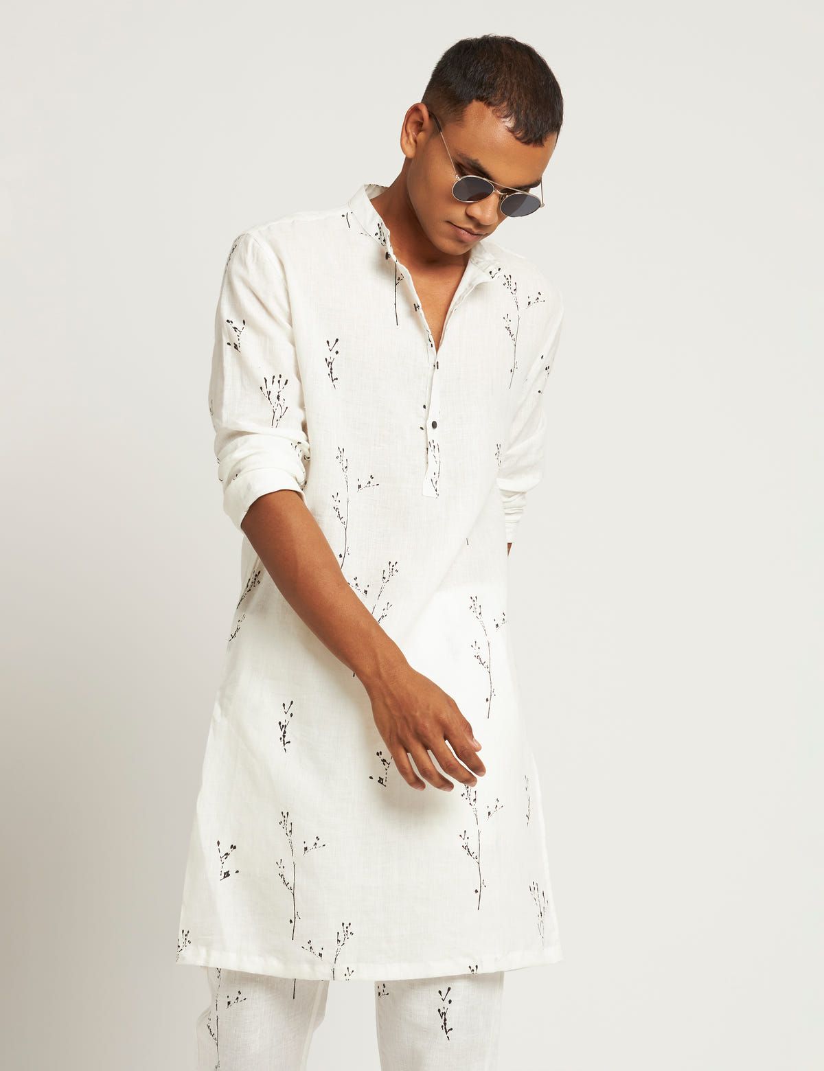 SHERWOOD KURTA BOTANY - WHITE - image 1