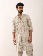 AADI TETRIS KURTA - IVORY view 1