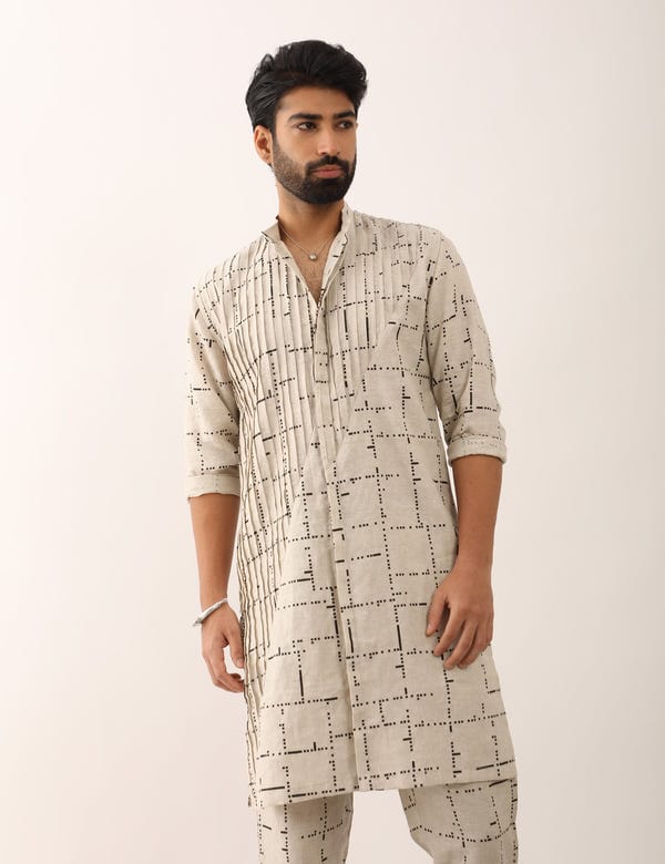 SON OF A NOBLE - SNOB — AADI TETRIS KURTA - IVORY