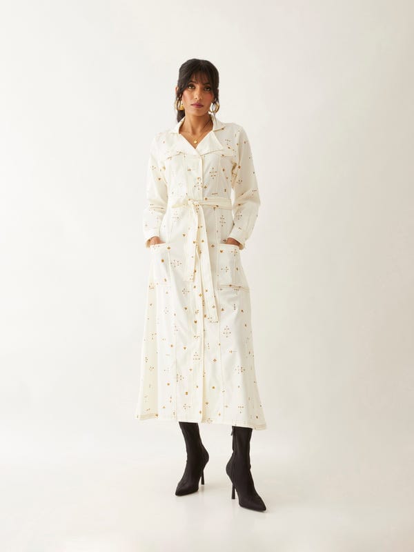 SON OF A NOBLE - SNOB — MOLLY DRESS - OFF WHITE