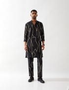 RORY METAL KURTA SET - BLACK view 1