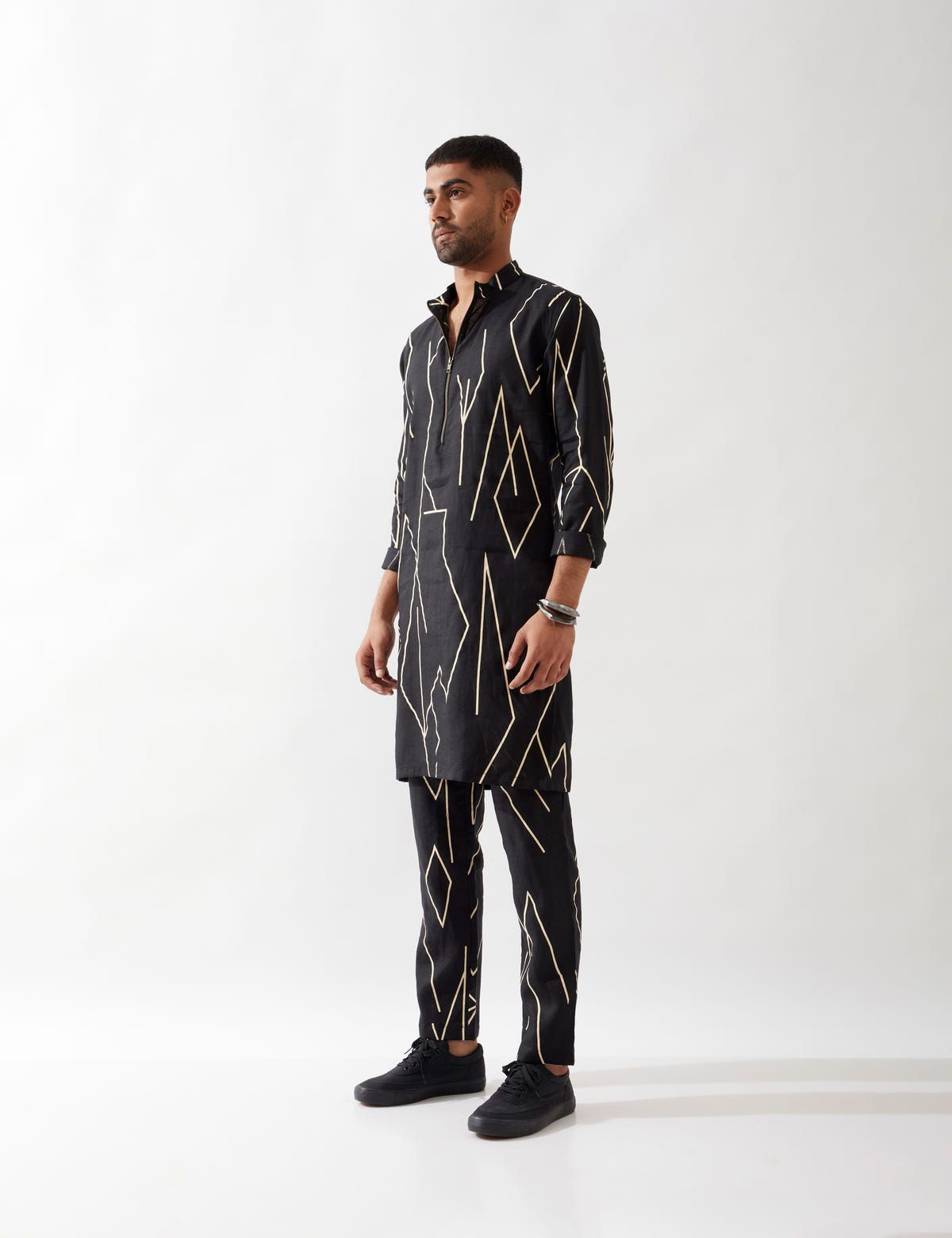 RORY METAL KURTA SET - BLACK - image 2