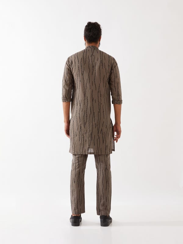 SON OF A NOBLE - SNOB — LUIS RAIN KURTA SET - GREY
