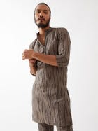 LUIS RAIN KURTA SET - GREY view 3