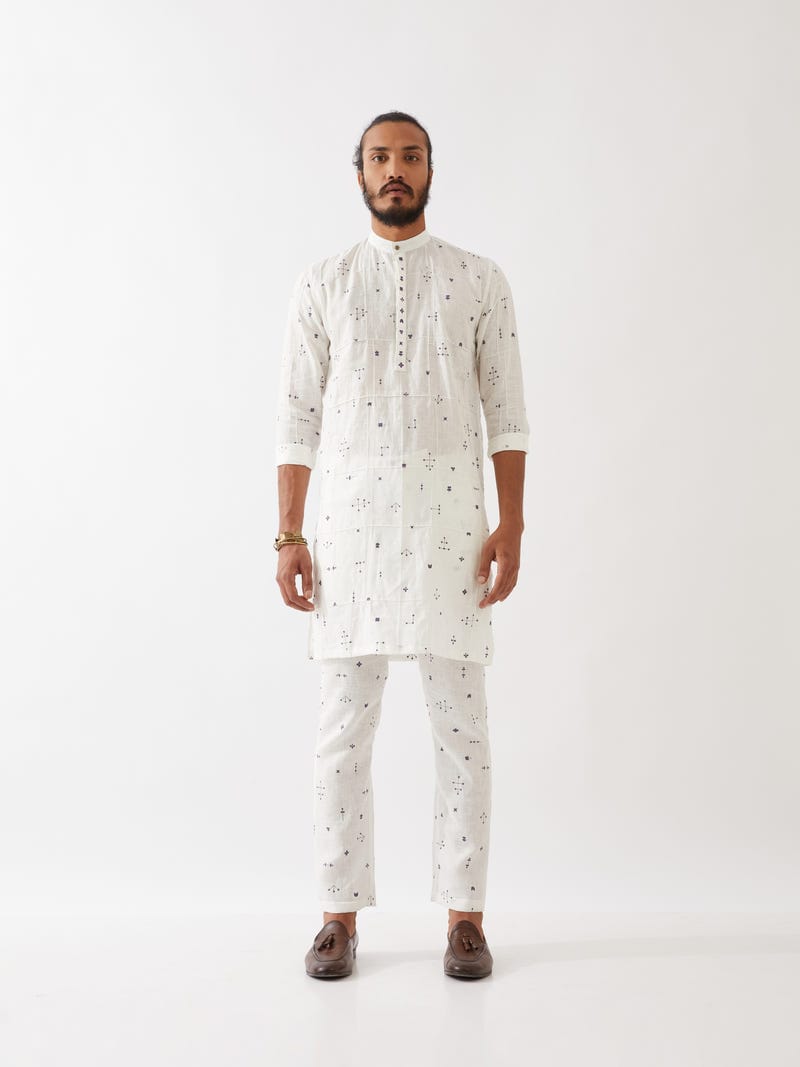 DIEGO ELEMENTS KURTA SET - WHITE