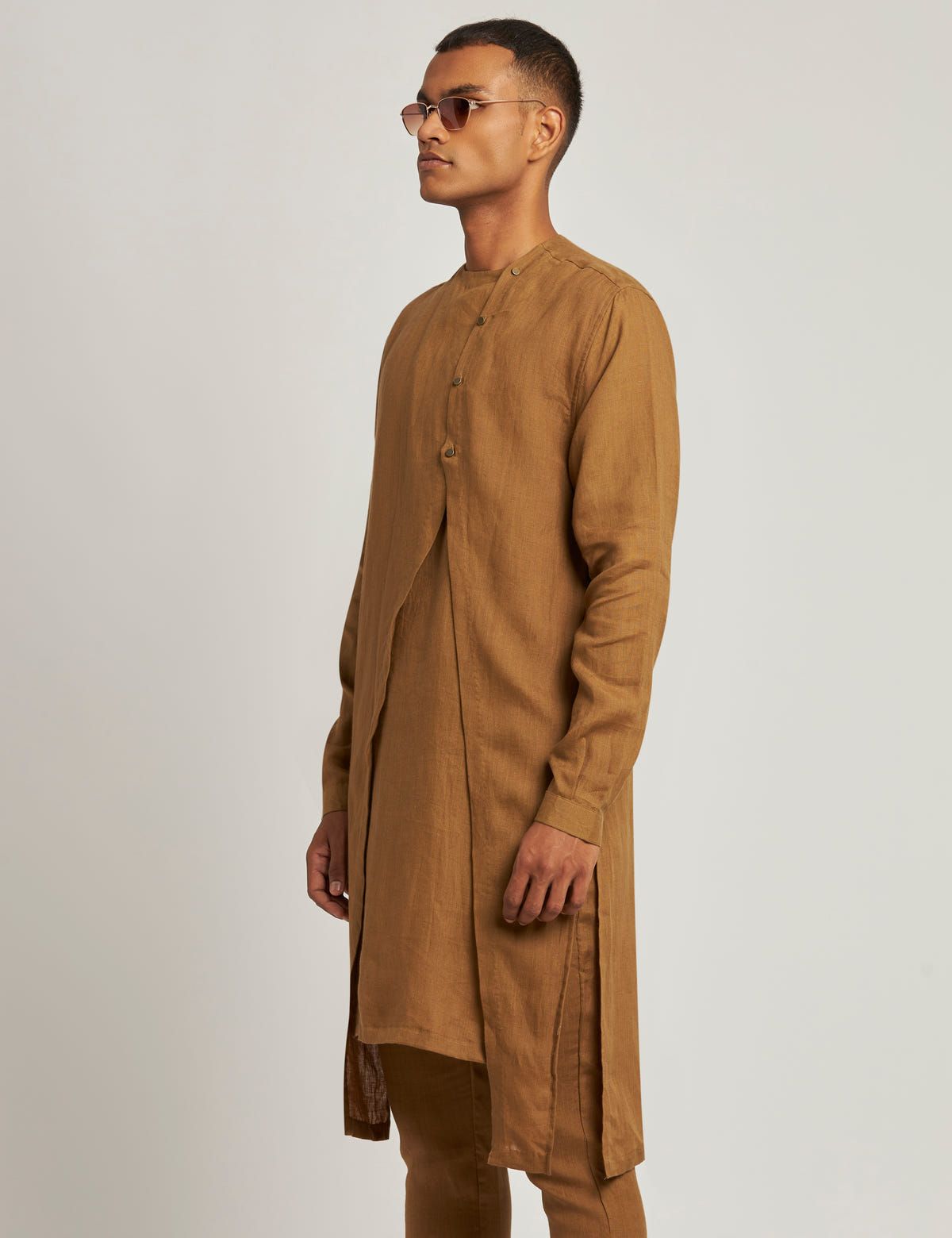 ANJAR  KURTA - GOLDEN BROWN - image 3