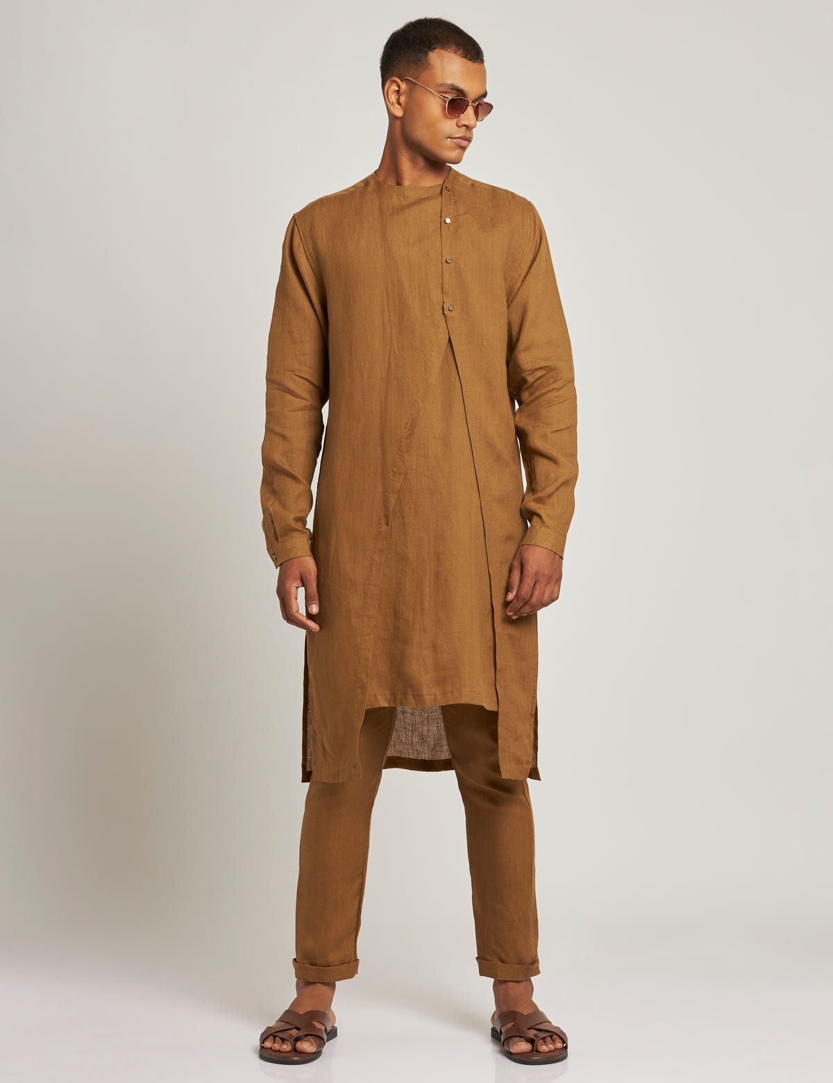 ANJAR  KURTA - GOLDEN BROWN - image 5