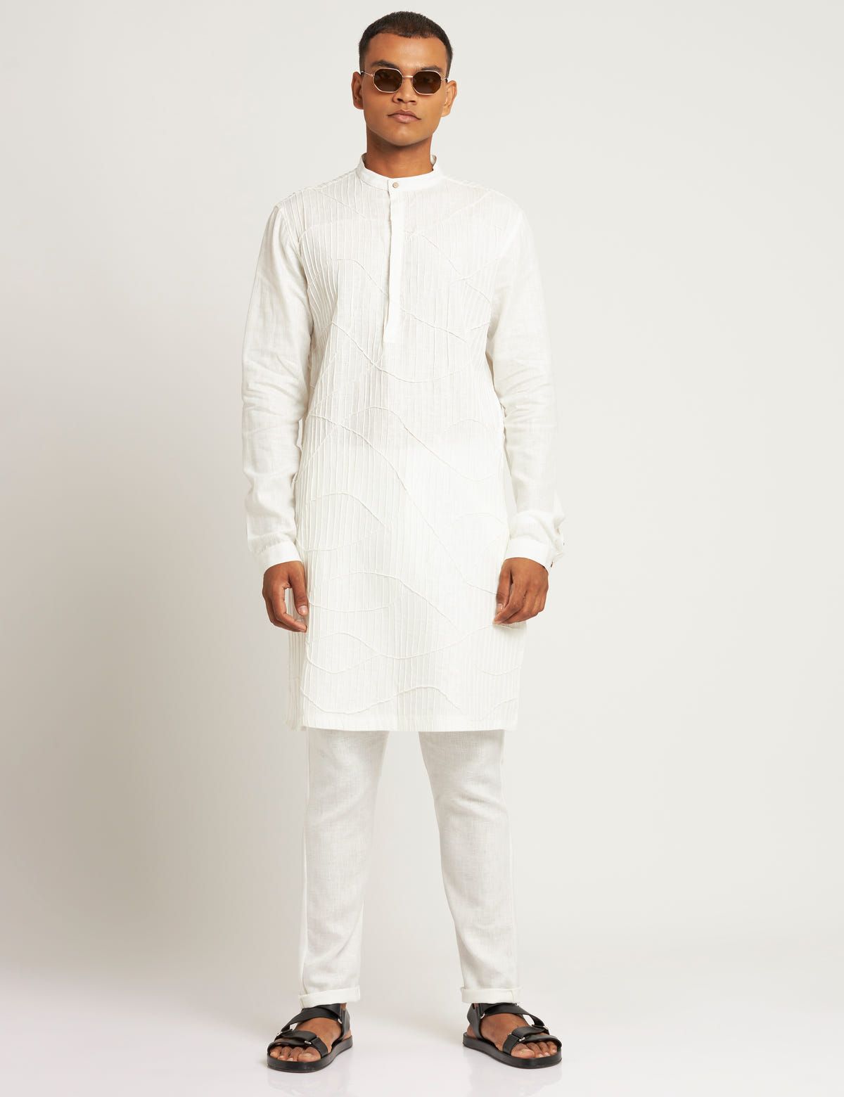 HISAR KURTA  - WHITE - image 4