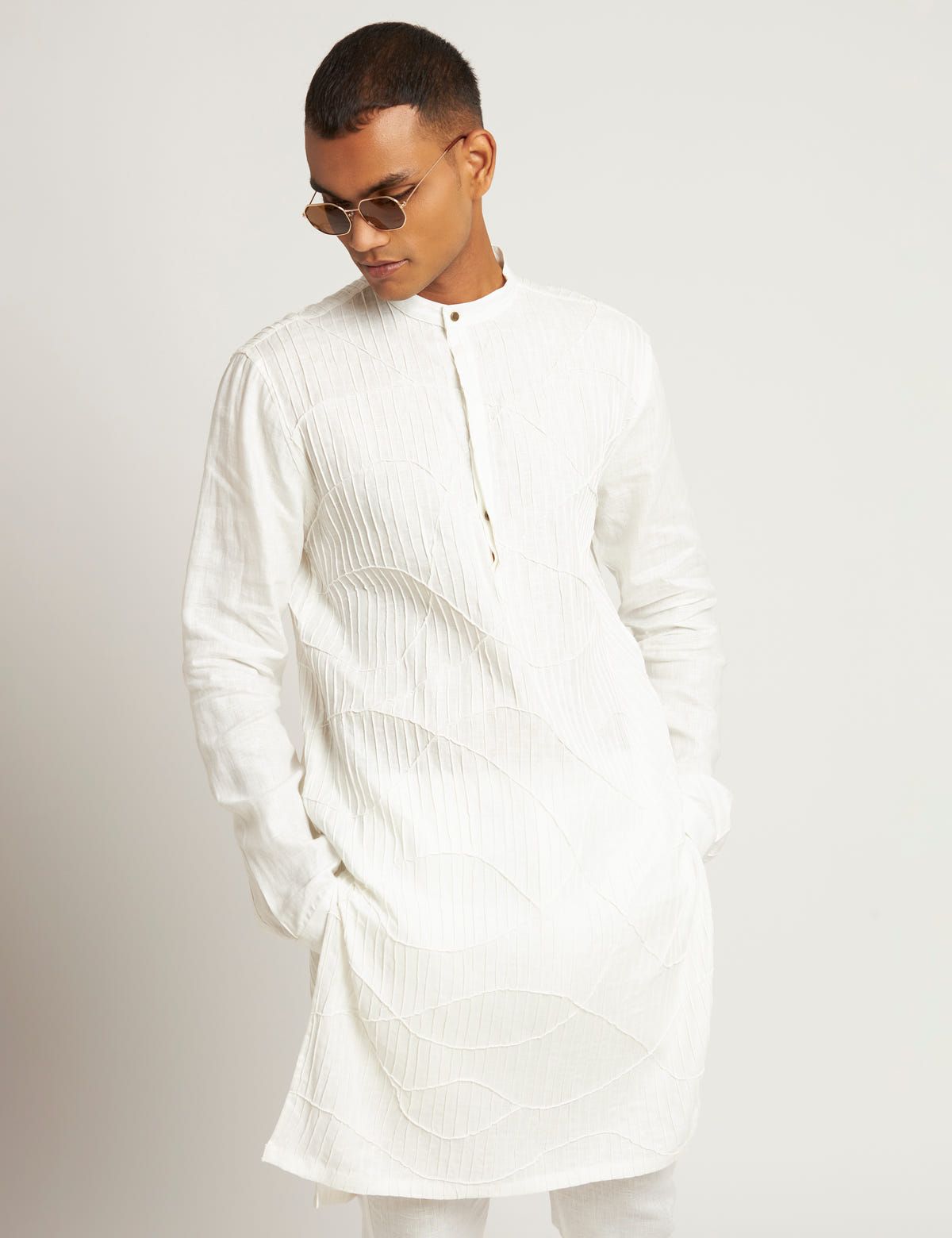 HISAR KURTA  - WHITE - image 5
