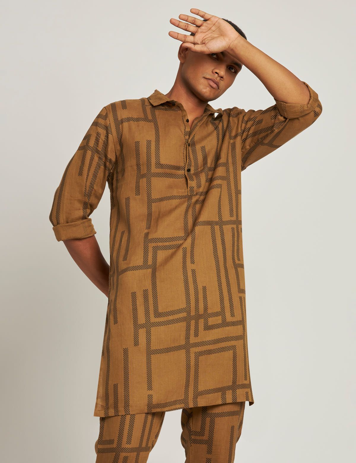 OAKWOOD KURTA MAZE- GOLDEN BROWN - image 5