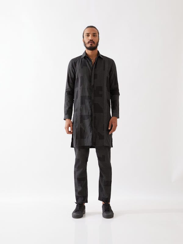 SON OF A NOBLE - SNOB — JOUNAH BLOCKS KURTA - BLACK