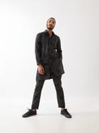 JOUNAH BLOCKS KURTA - BLACK view 3
