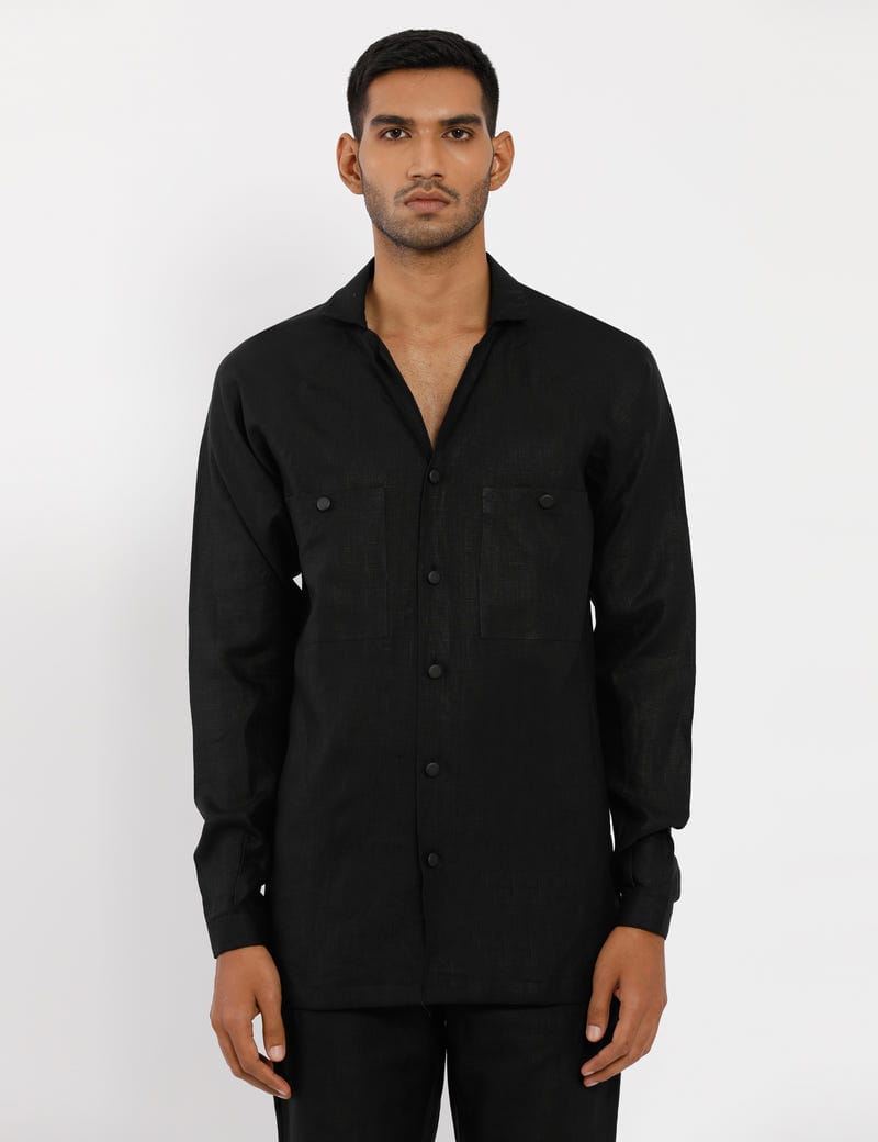 MASON RAGLAN SHIRT - BLACK