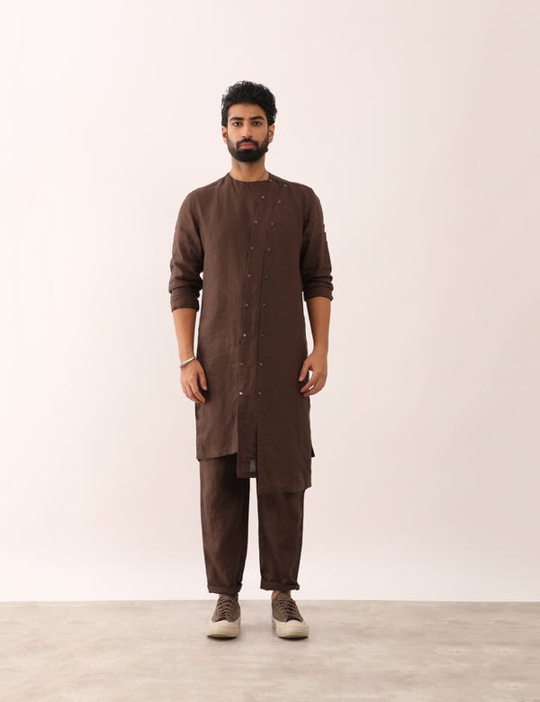 SON OF A NOBLE - SNOB — AYUSH KURTA- BROWN