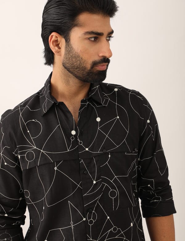 SON OF A NOBLE - SNOB — ABEER COSMOS SHIRT - BLACK