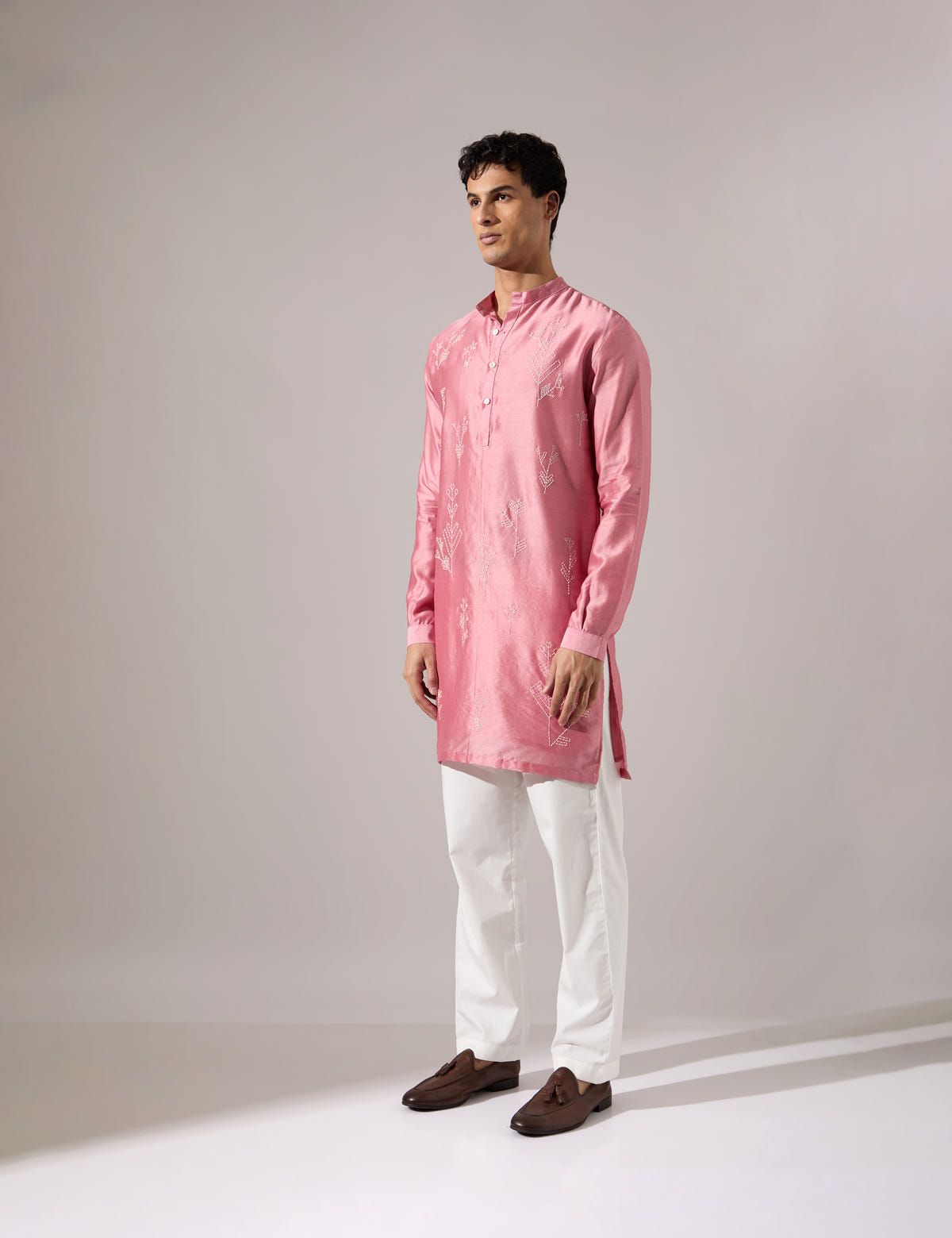 Jorah Hand Embroidered Kurta Set - Pink - image 4