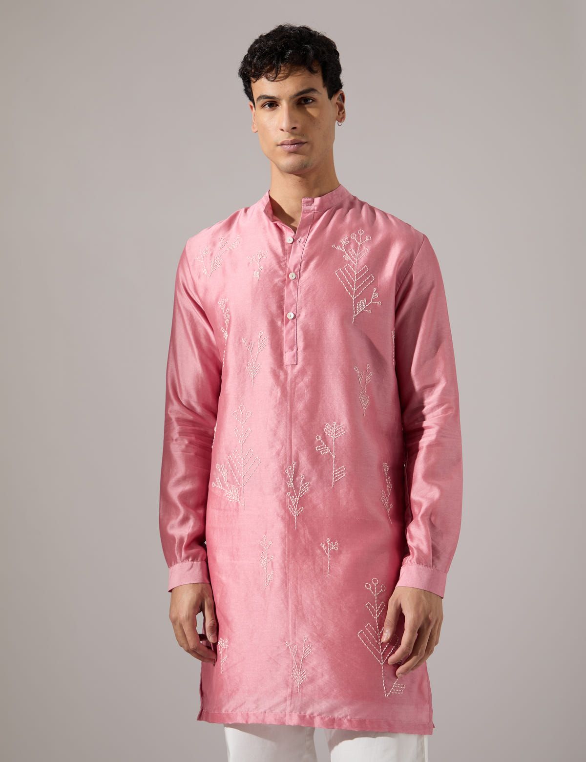 Jorah Hand Embroidered Kurta Set - Pink - image 6