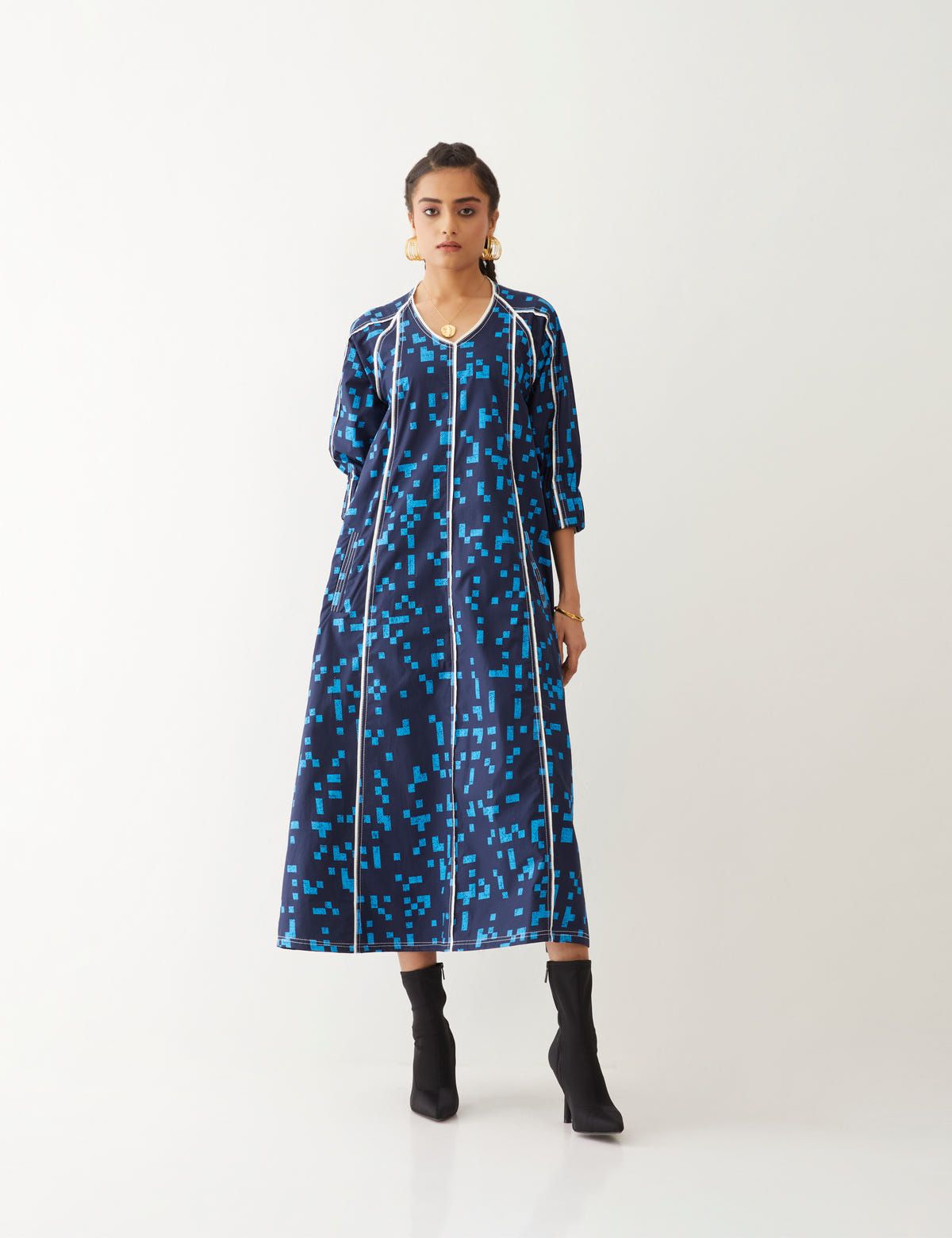 FRIDA DRESS - NAVY - image 4
