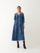 FRIDA DRESS - NAVY view 4